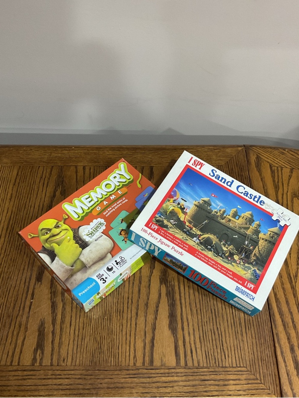 Shrek Memory Game & I SPY Sand Castle Puzzle Duo for kids